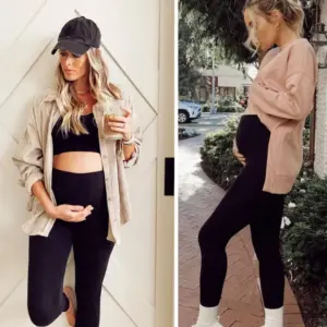 Belly Support Fleece-Lined Leggings Extra-Thick for Winter Wear Support