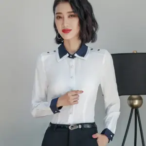 Crisp Commuter Drape White Cardigan Business Shirt - Long Sleeve