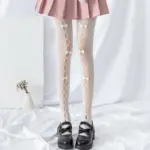 Statement Coquette Fishnet Tights with Bow Cutout Side Detail