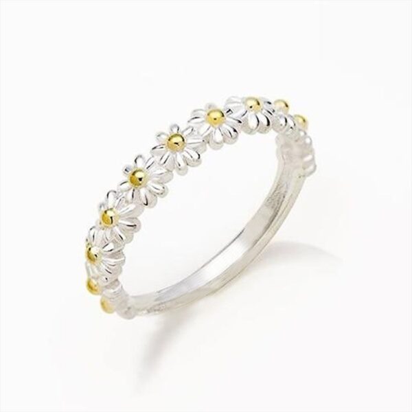 Womens White Flower Epoxy Resin Ring Womens White Flower Epoxy Resin Ring