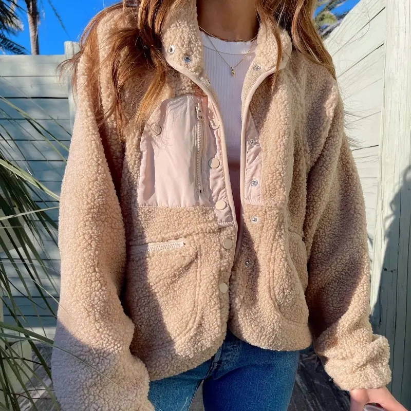 Short Cardigan Plush Jacket Lamb Wool Coat Short Cardigan Plush Jacket Lamb Wool Coat