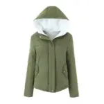 Warm Women’s Padded Jacket with Fleece-Lined Hood Pockets