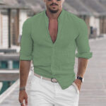 5dd7633d-0d73-4e45-b430-7f9e1177a481-1.jpg Comfortable Cotton Men’s Long Sleeve Button Shirt - Solid Colors