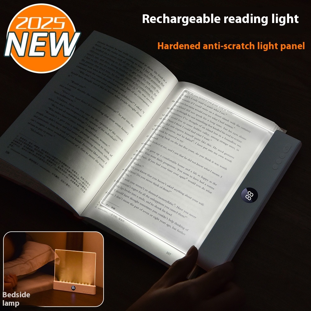 Rechargeable LED Tablet Reading Light with 3 Colors & Timer