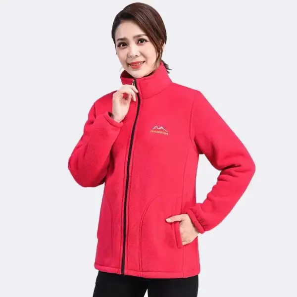 Women's Thickened Zip-up Stand-collar Loose Sports Jacket