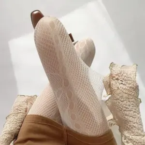 Women's Fishnet Stockings Rose Jacquard Lace Mesh Tights