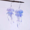 Blue Jellyfish Earrings for Beach Vacations, Alloy Plated