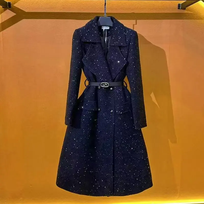 Slim-fit Fashionable Light-luxury Mid-length Coat