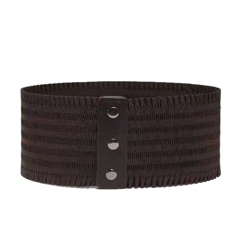 Retro Wide Elastic Belt for Women with Secure Snap Closure Retro Wide Elastic Belt for Women with Secure Snap Closure