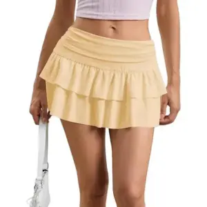 Flowy Layered Y2 K Pleated Mini Skirt for Women, Low-Waist