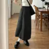 Vintage Workwear Skirt Womens Figure-flattering High-waist Design