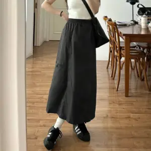 Vintage Workwear Skirt Womens Figure-flattering High-waist Design