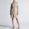 Elevated Commuter Style Womens Trench Coat, Khaki Lace-Up Elevated Commuter Style Womens Trench Coat, Khaki Lace-Up