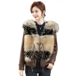 Plus Size Women’s Winter PU Leather Coat with Casual Fit