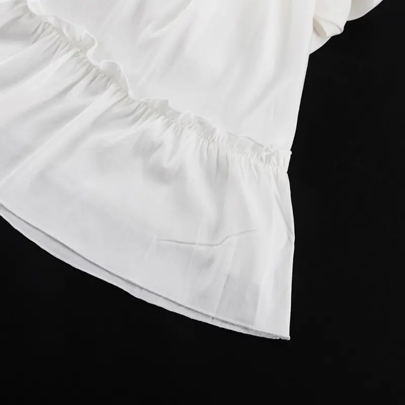 Elegant High-Waist Pleated Deep V-Neck Bell Sleeve Dress