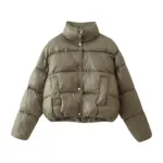 Warm High-Neck Cotton Filled Padded Coat for Women