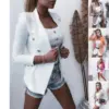 Simple Long-sleeved Double Breasted Blazer Women's