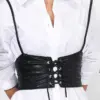 Sleek Black PU Leather Vest Belt with Elastic Stretch Fit Sleek Black PU Leather Vest Belt with Elastic Stretch Fit