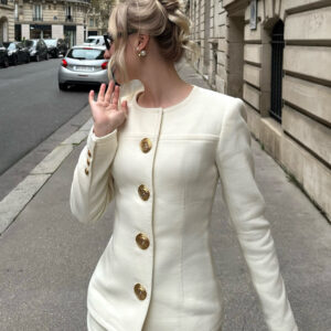 Single Breasted White Jacket Shorts Suit