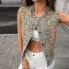 New Casual Retro Printed Short Jacquard All-Match Sleeveless Vest Undershirt New Casual Retro Printed Short Jacquard All-Match Sleeveless Vest Undershirt