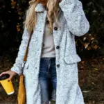 Women's Sheepskin-Like Woolen Coat