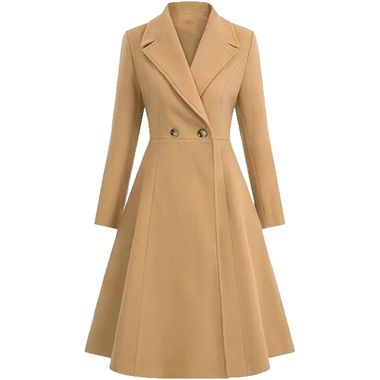 Women's Long Lapel Double Breasted Trench Coat Women's Long Lapel Double Breasted Trench Coat
