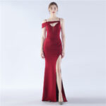 6410a292-d8e3-4e6e-864e-db4b6bee75f1.jpg Satin Sling Exhibition Bridesmaid Dress