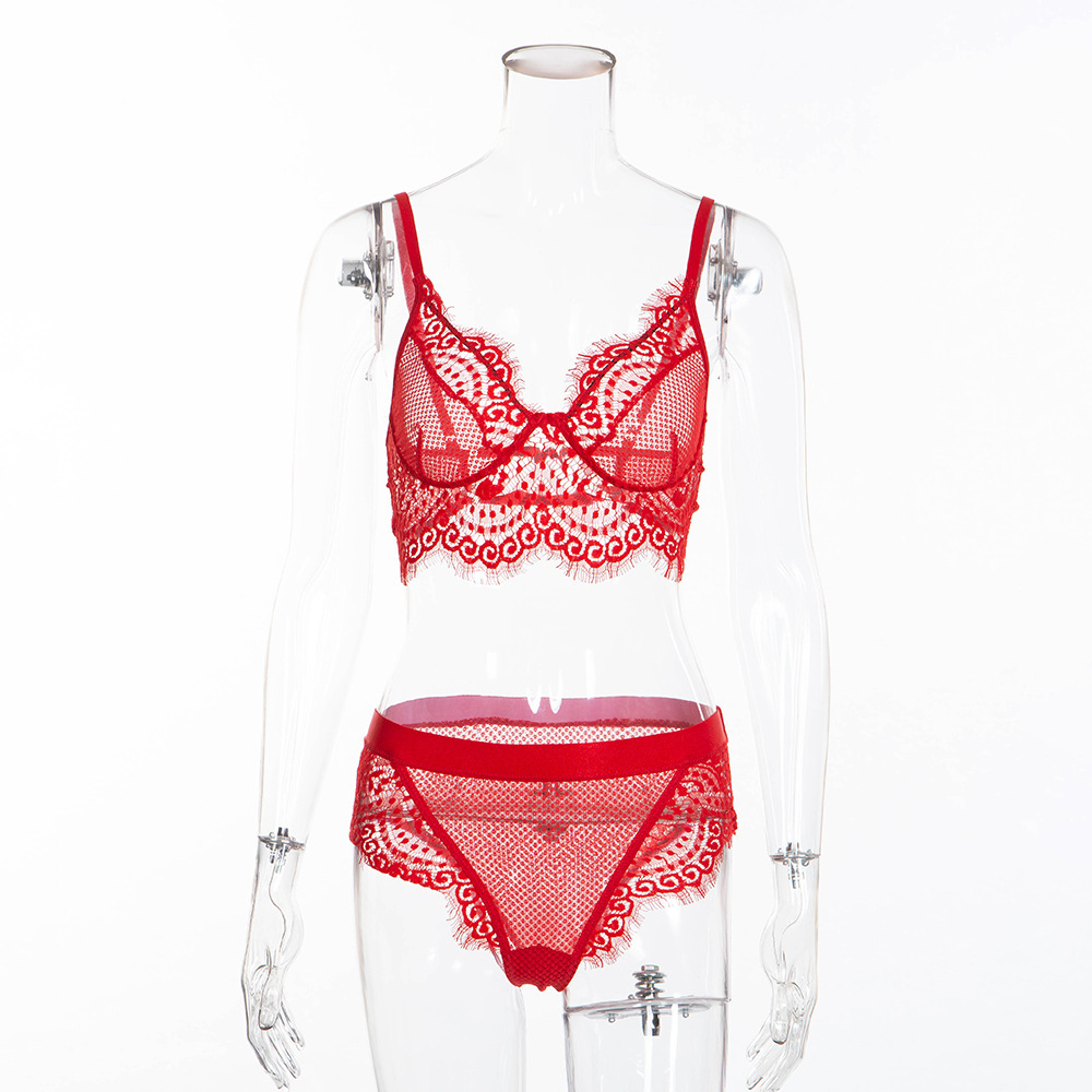 Lace Lingerie Set for Confident Fit, Polyester, S- M- L