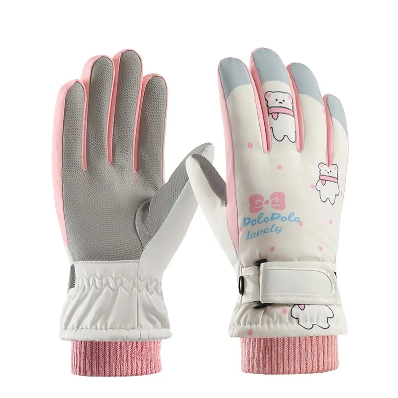 Skiing Fleece-lined Touch Screen Riding Five Finger Gloves