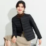 Lightweight Women’s Short Crewneck Cotton Liner Jacket