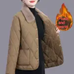 Warm Women’s Mid-Length Polyester Coat with Thick Fabric