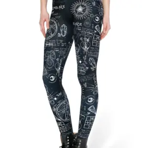 Women Leggings Fitness Black Skeleton Sexy Leggings Fashion Stretch Digital Print Pants Trousers