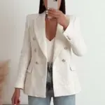 66463c53-72cd-4d31-b761-ca81b6fcdf2b.webp Tailored Urban Casual Textured Double Breasted Blazer