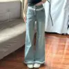 Lace-Trim Patchwork Flared Jeans for Women, High Waist Lace-Trim Patchwork Flared Jeans for Women, High Waist