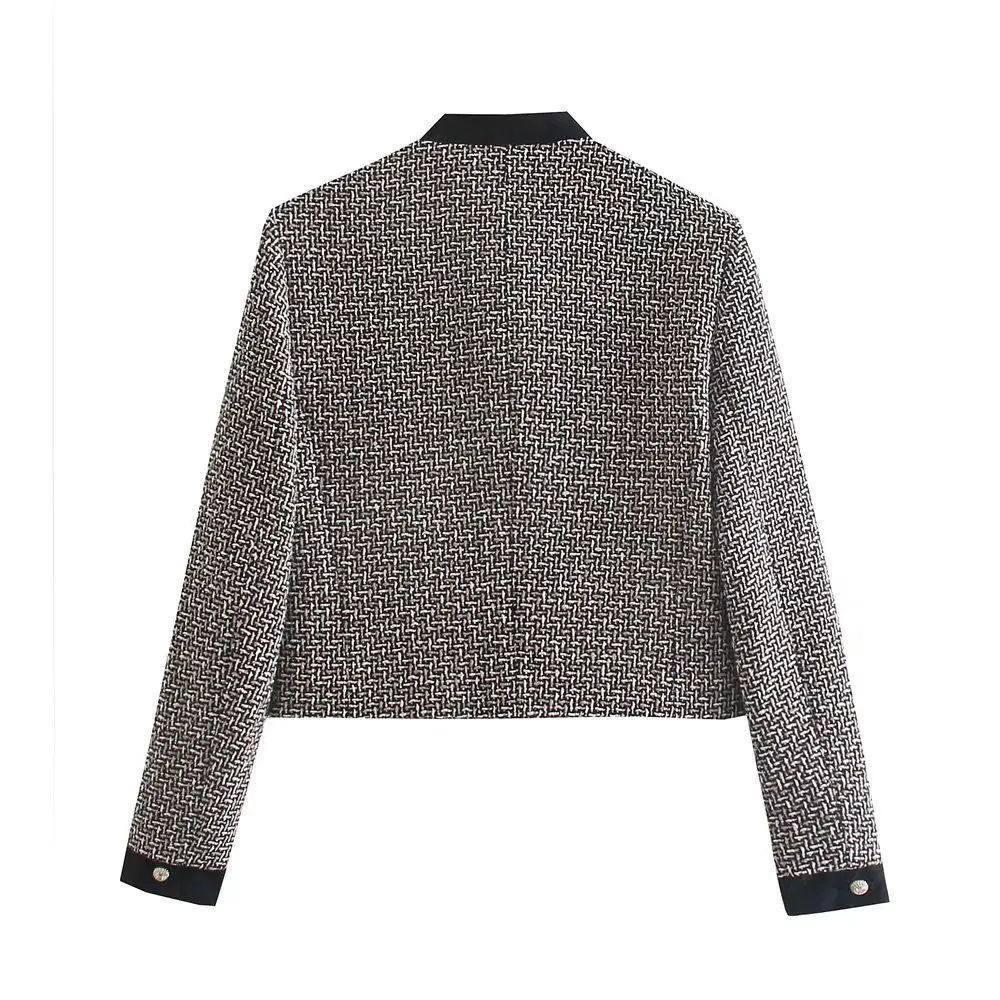 Textured Small Blazer with Fragrance Bow Detail