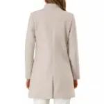 Warm Beige Wool-Blend Women’s Coat for Autumn Winter