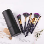 Soft Artificial Fiber Makeup Brush Set with Aluminum Handles