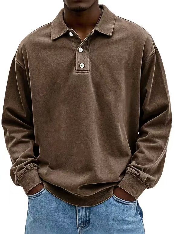 Fall Men's Long Sleeve Polo Shirts Casual Breathable Comfortable Tees Shirt Solid High Quality Sweatshirt Male T-Shirt Fall Men's Long Sleeve Polo Shirts Casual Breathable Comfortable Tees Shirt Solid High Quality Sweatshirt Male T-Shirt