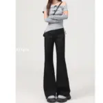 SpringSummer New Gray Sassy Low-Waist Flared Casual Pants