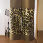 High-Waist Wide-Leg Leopard Jeans with Rhinestone Details