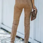 Women's European American Simple Versatile Faux Fur Cropped Trousers