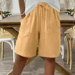 Relaxed Fit Cotton Straight-Leg Capri Pants - Mid-Rise