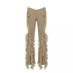 Elastic Waist Slim-Fit Micro Flared Pants for Women - Poly