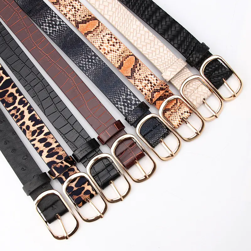 Retro Round Ladies Fashion Belt with Woven Texture Buckle Retro Round Ladies Fashion Belt with Woven Texture Buckle