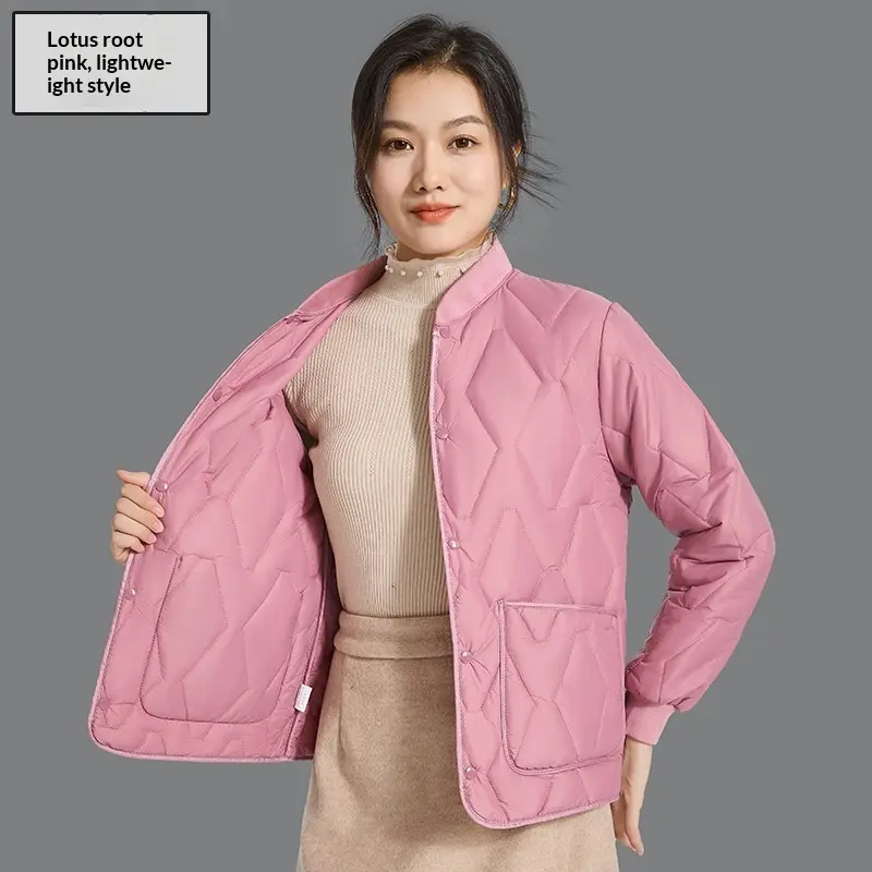 Warm Cotton-Filled Padded Jacket for Women, Pockets