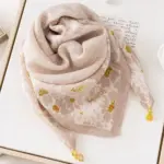 Thermal Square Scarf With Magnetic Clasp Triangular Silk Scarf Cotton Neck Warmer For Women