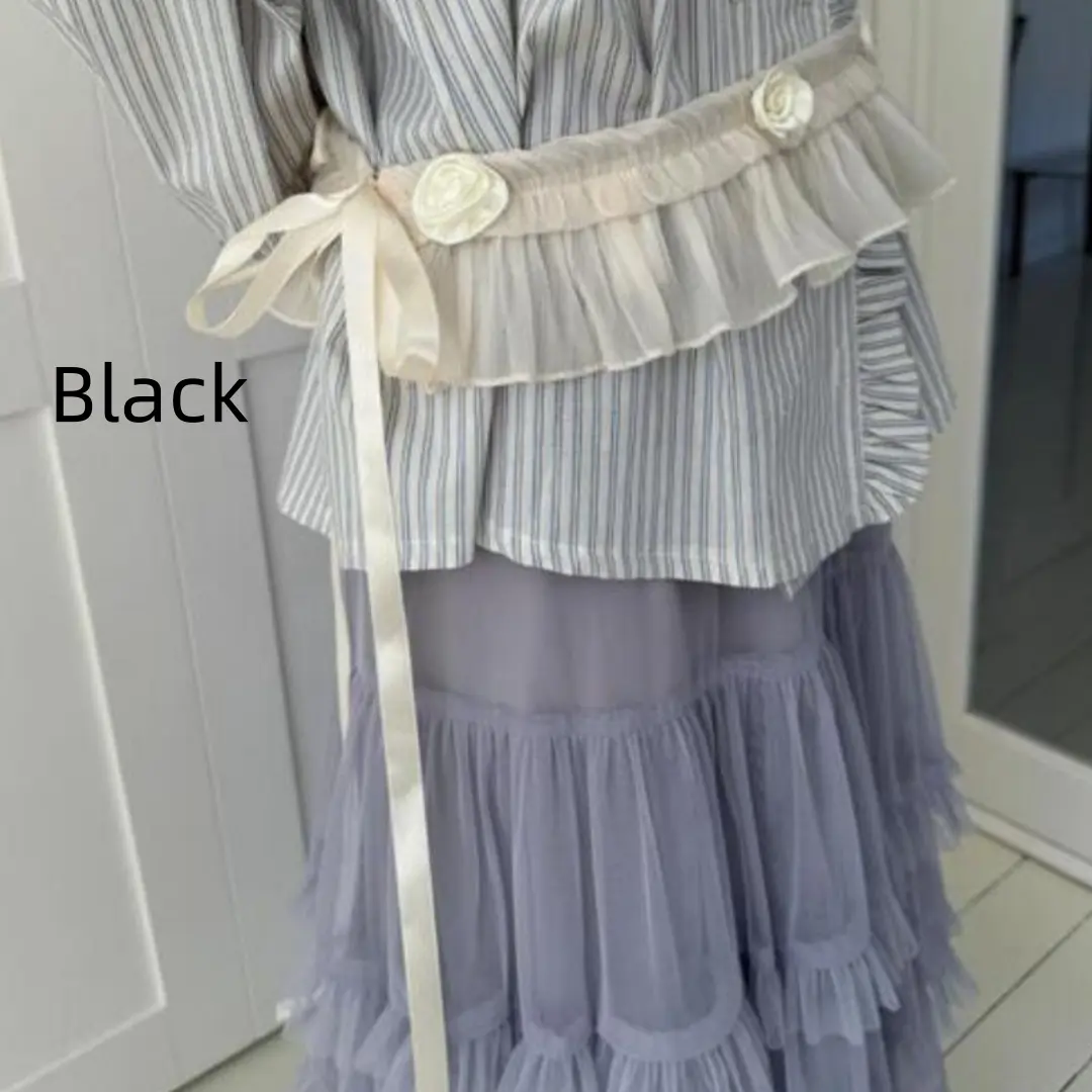 Ruffle Lace Short Belt for Women with Heavy-Duty Lacing