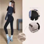 Warm Lamb Fleece Leggings for Women, Long Velvet Pants