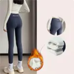 Warm Lamb Fleece Leggings for Women, Long Velvet Pants