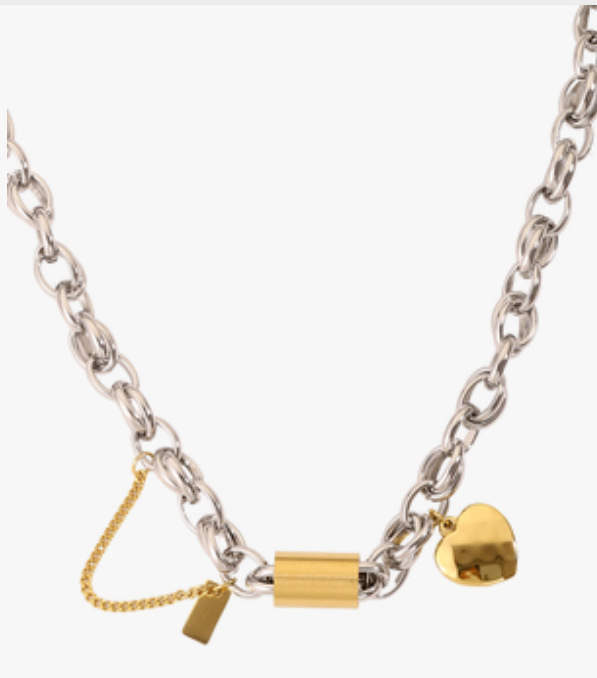 Heart Pendant Titanium Bracelet for Women, Stainless Steel